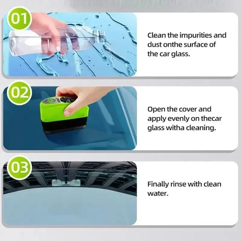Golden Vista™-ClearVision Car Glass Cleaner - Oil Film Remover & Water Repellent