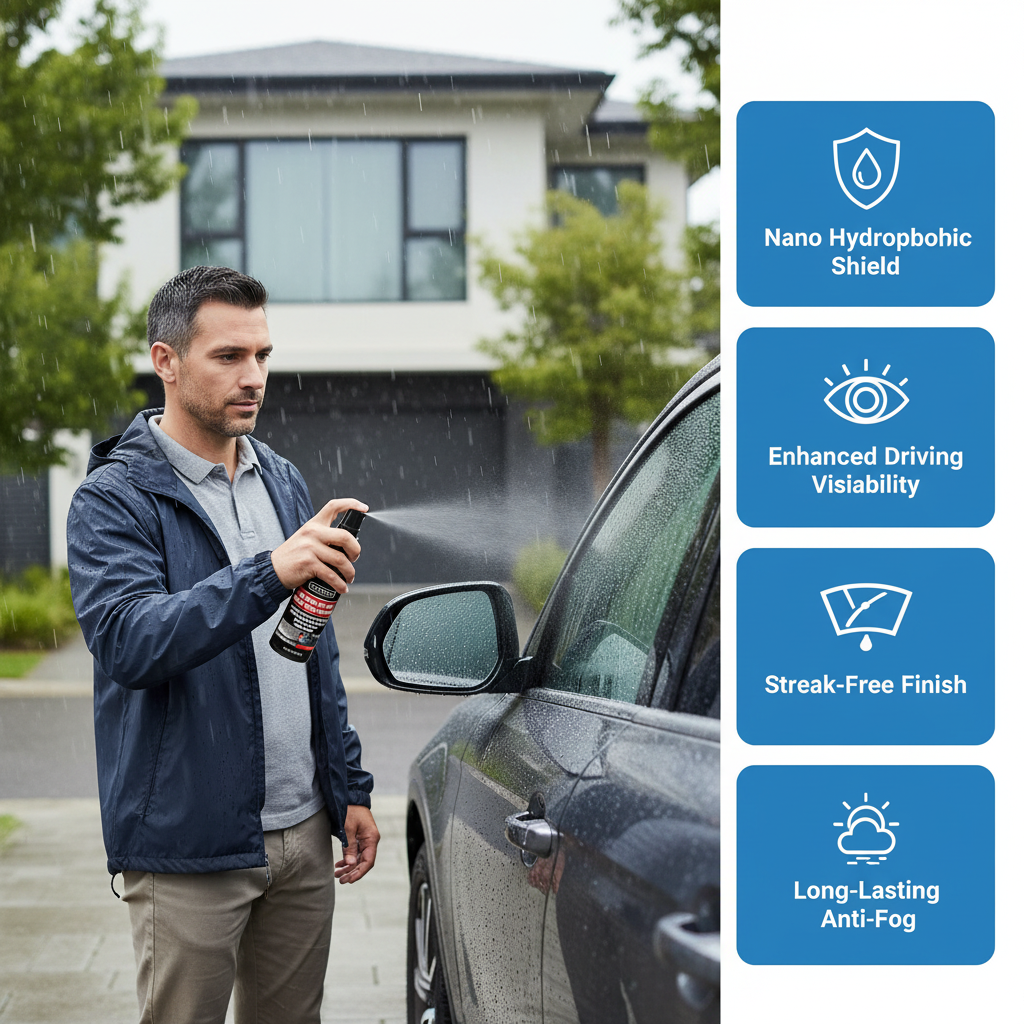 Car Glass Anti-rain Water Spray Repellent Nano Hydrophobic Windshield Rearview Glass Waterproof Anti Rain Polish Care Coating