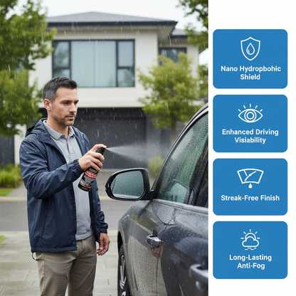 Car Glass Anti-rain Water Spray Repellent Nano Hydrophobic Windshield Rearview Glass Waterproof Anti Rain Polish Care Coating