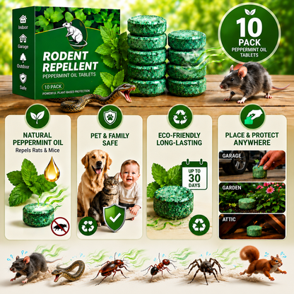 Natural Peppermint Rodent Repellent Tablets – 10 Pack