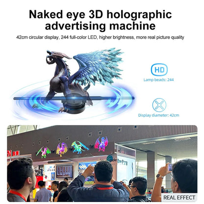 3D Hologram Fan WiFi 3D Holographic Projector Advertising Display HD Light Holographic Projector for Stores Bars Party Xmas