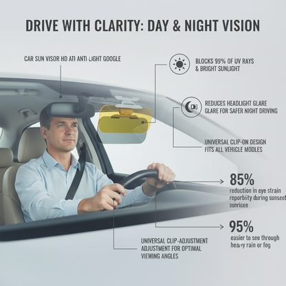Car Sun Visor HD Anti Sunlight Dazzling Goggle Day Night Vision Car Accessories- Suitable for all car models