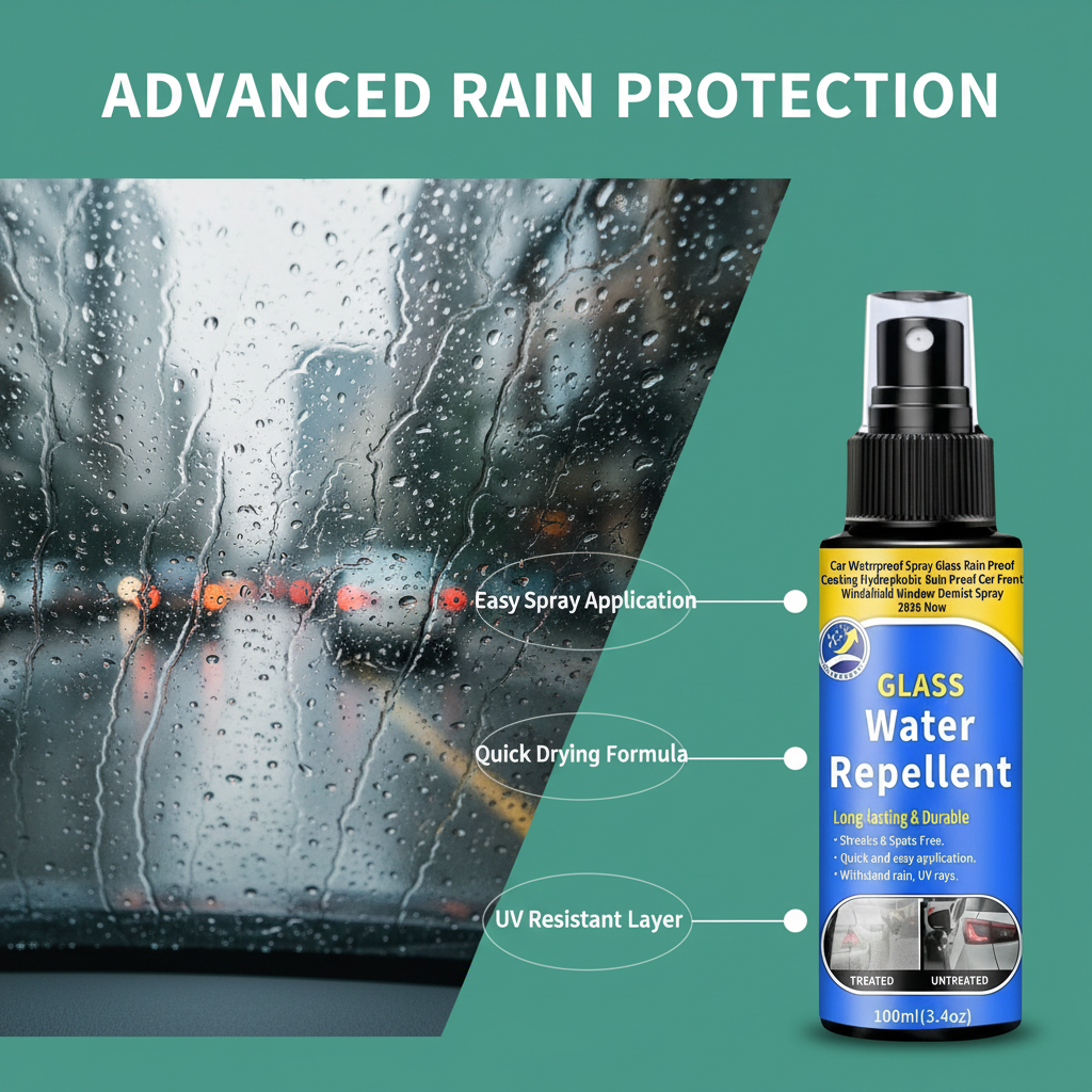 Car Waterproof Spray Glass Rain Proof Coating Hydrophobic Rain Proof Car Front Windshield Window Demist Spray 2026 New
