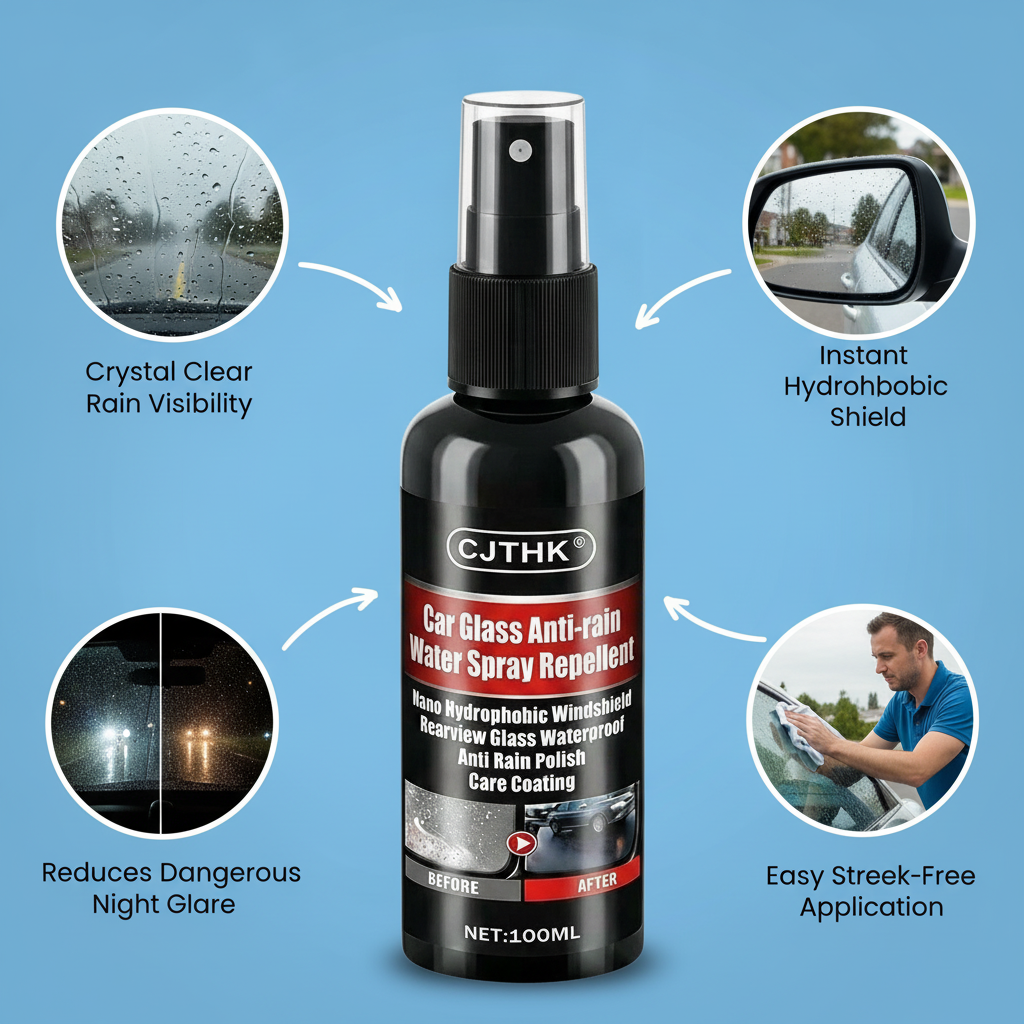Car Glass Anti-rain Water Spray Repellent Nano Hydrophobic Windshield Rearview Glass Waterproof Anti Rain Polish Care Coating