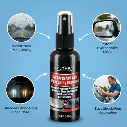 Car Glass Anti-rain Water Spray Repellent Nano Hydrophobic Windshield Rearview Glass Waterproof Anti Rain Polish Care Coating