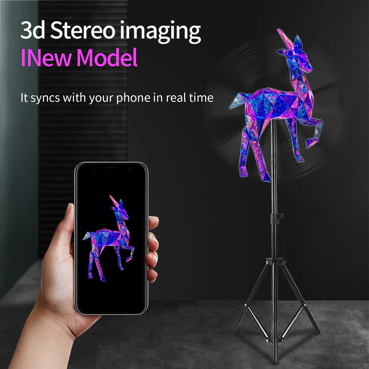 50-85CM 3D Hologram Projector Fan Display Advertising Logo Light Led Sign Holographic Lamp Three-Dimensional Projectors Lamp