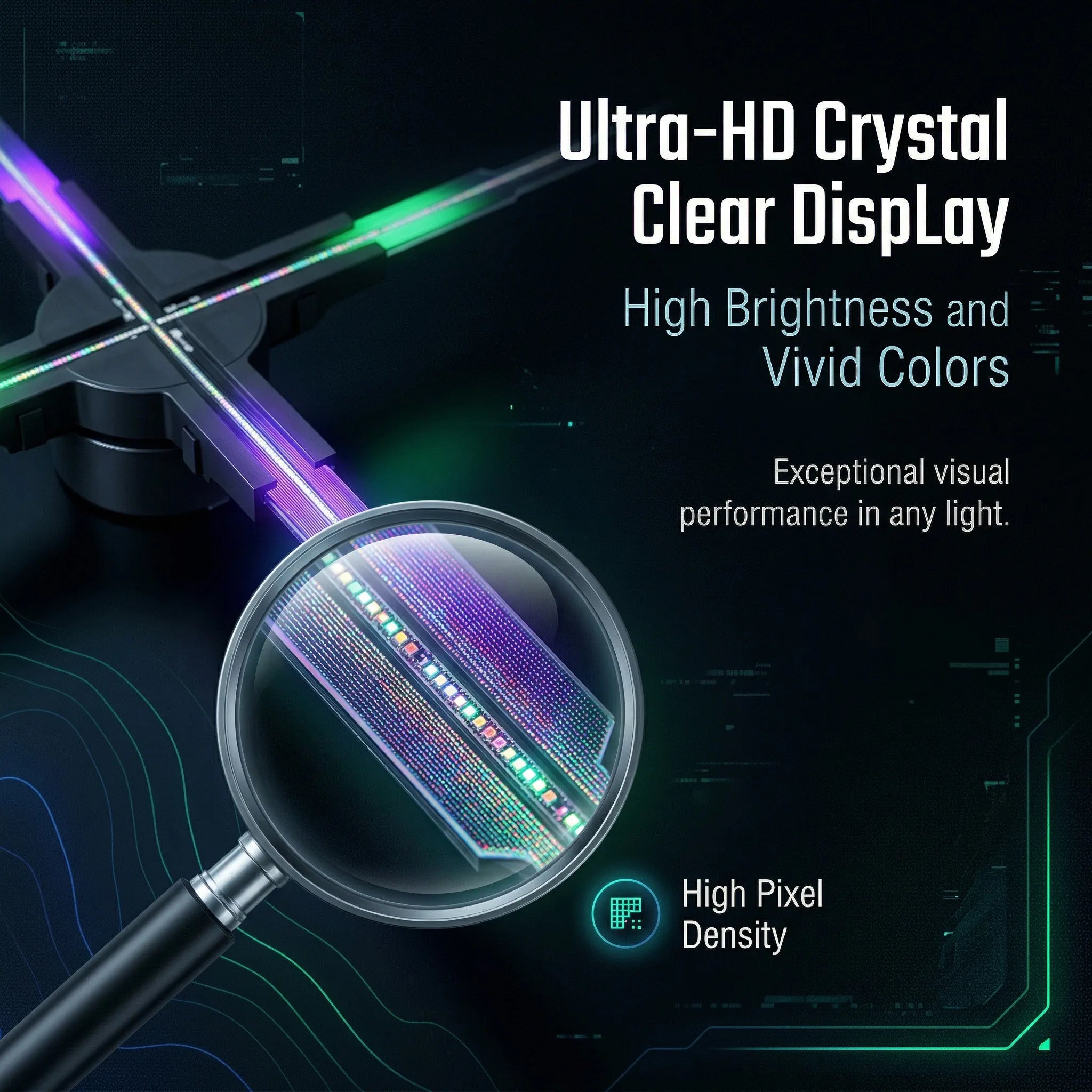 50cm 3D Hologram Fan Projector HD LED Holographic Player Advertising Display Machine WiFi APP Remote Control for Shopping Mall