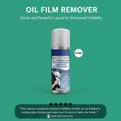 Oil Film Remover for Car Window 100ml Quick Powerful Anti-Fog Liquid Car Windshield Cleaner for Exterior Rearview Headlight Tire
